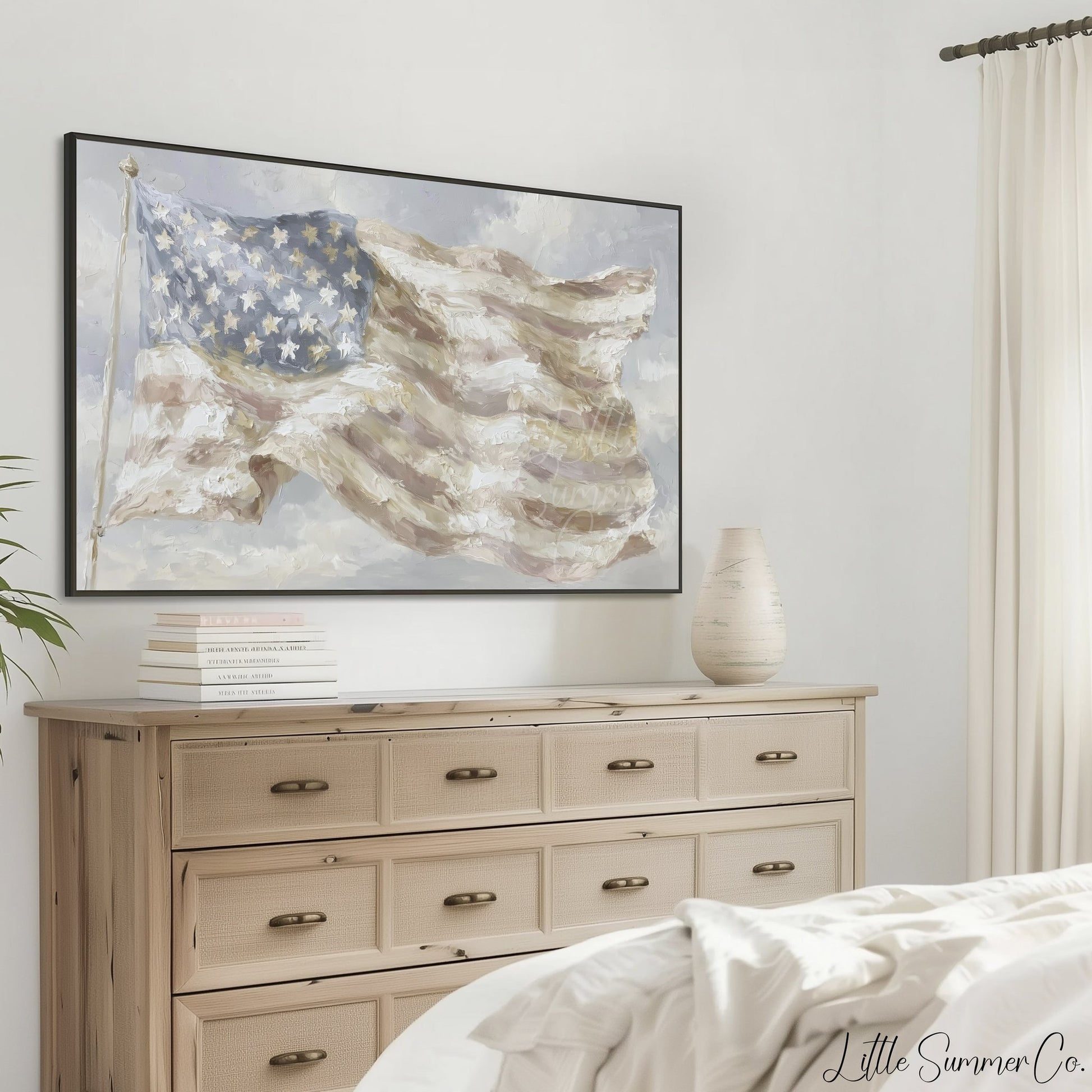 American Flag Frame TV Art displayed on a TV