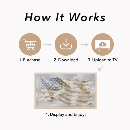 American Flag Frame TV Art displayed on a TV