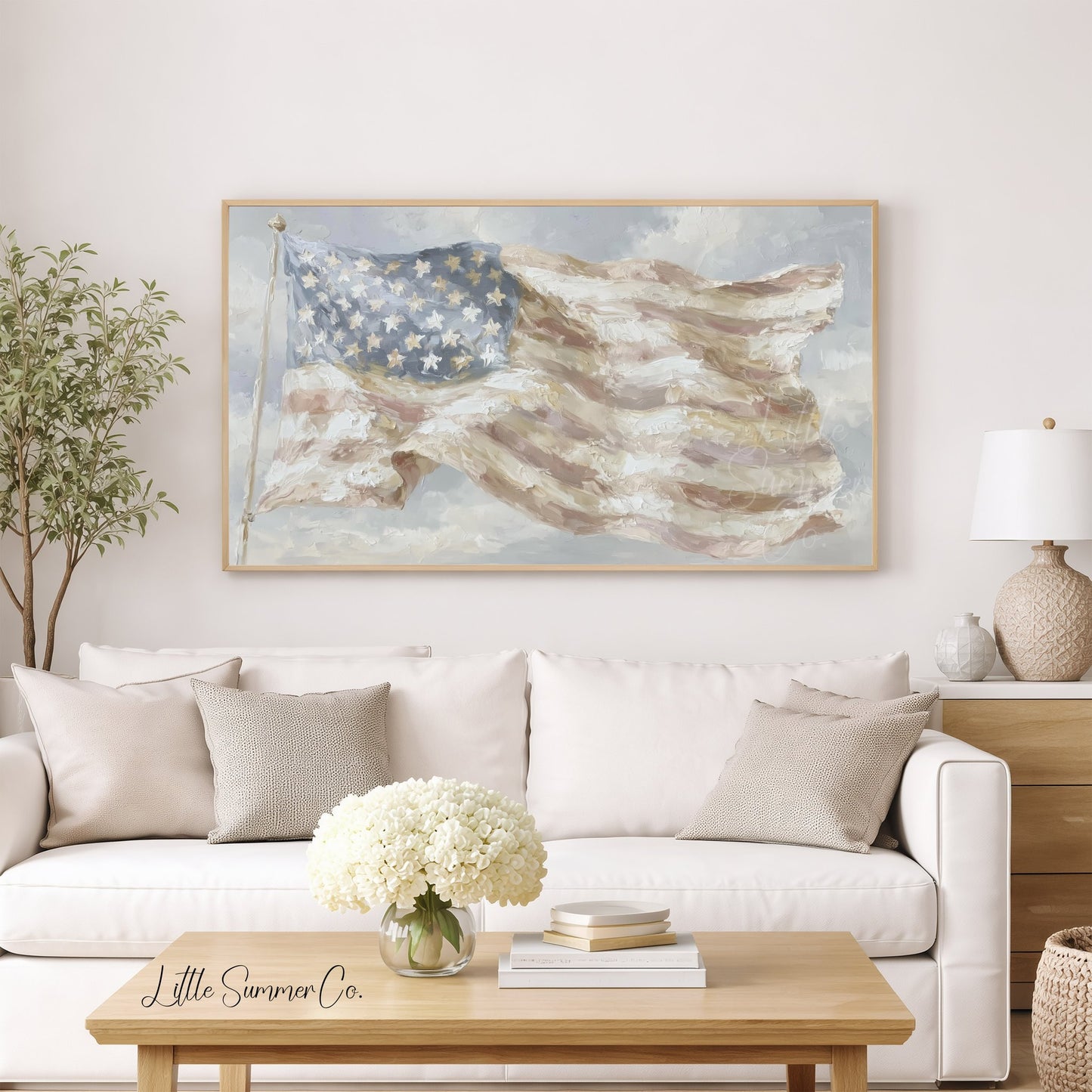 American Flag Frame TV Art displayed on a TV