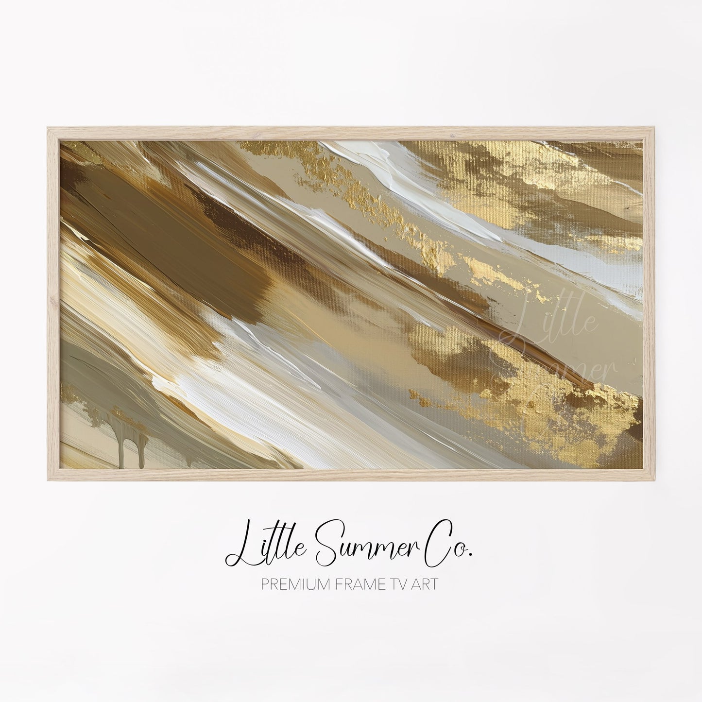 Golden Sand Sweep Frame TV Art displayed on a TV