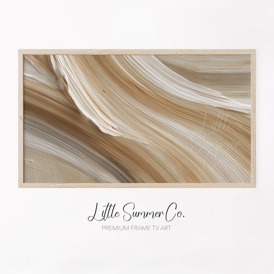 Soft Cream Sweep Frame TV Art displayed on a TV