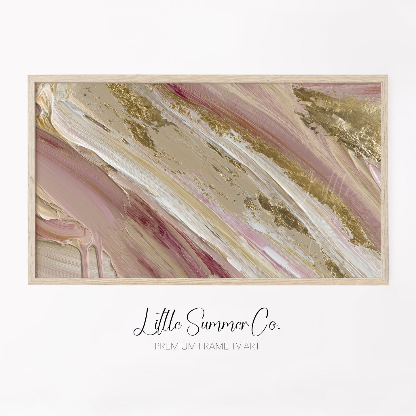 Blush Gold Sweep Frame TV Art displayed on a TV
