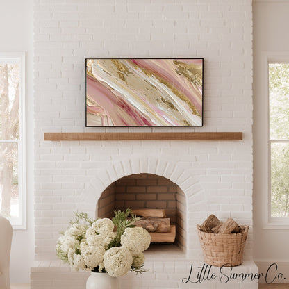 Blush Gold Sweep Frame TV Art displayed on a TV