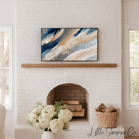 Navy Sand Sweep Frame TV Art displayed on a TV