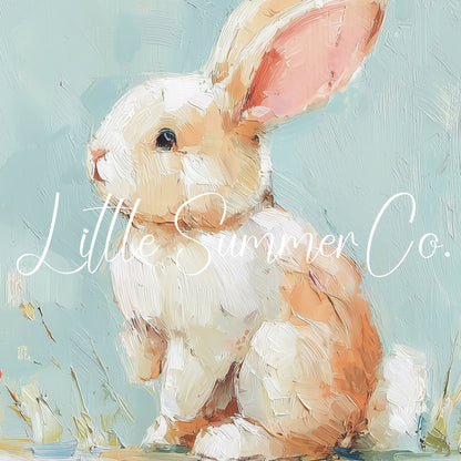 Pastel Bunny Frame TV Art displayed on a TV