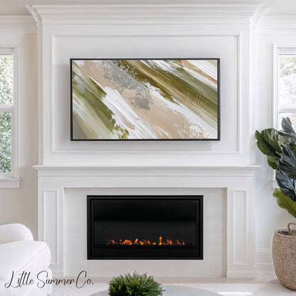 Sage Cream Sweep Frame TV Art displayed on a TV