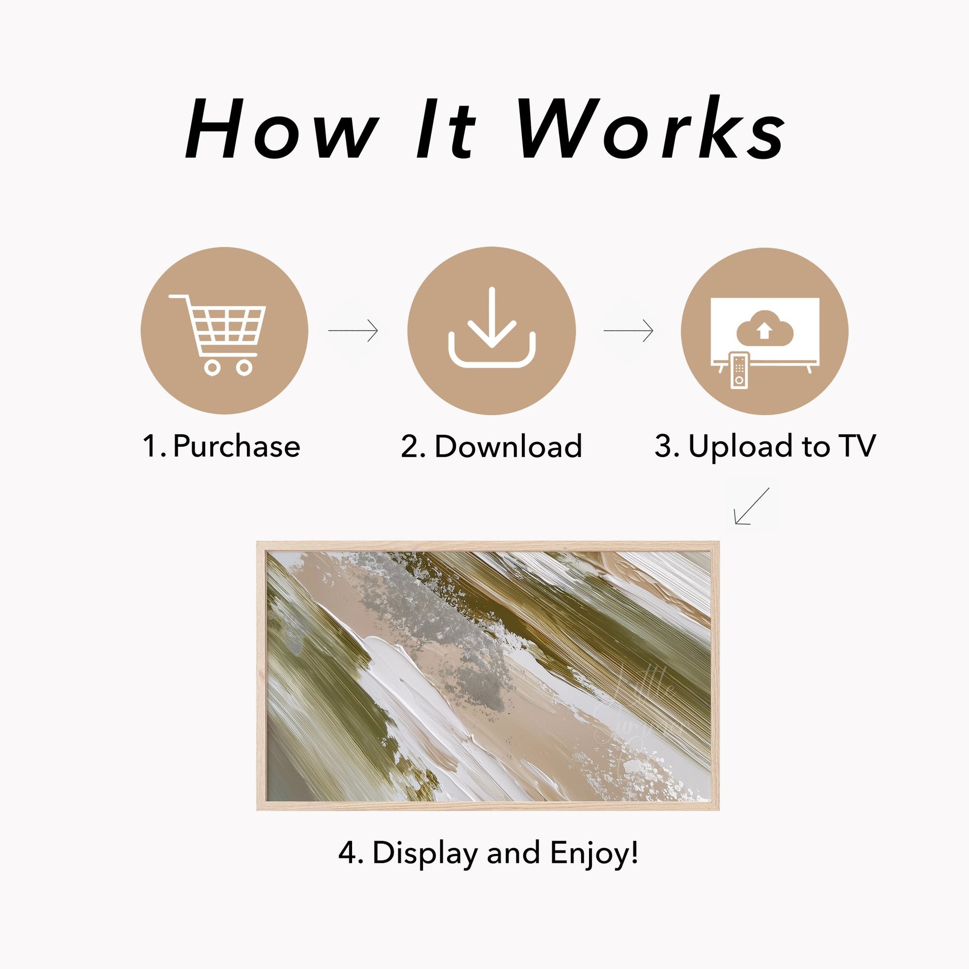 Sage Cream Sweep Frame TV Art displayed on a TV