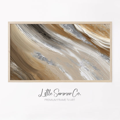 Sand Silver Sweep Frame TV Art displayed on a TV