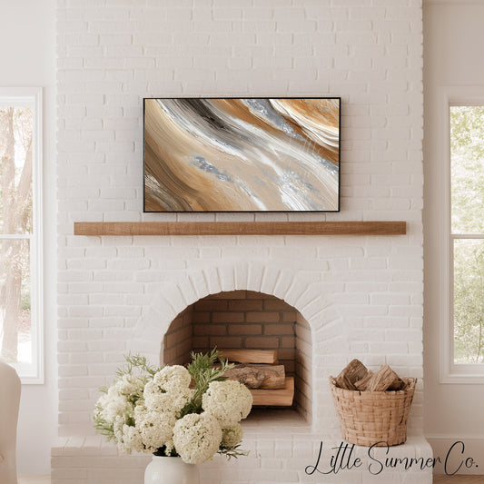 Sand Silver Sweep Frame TV Art displayed on a TV