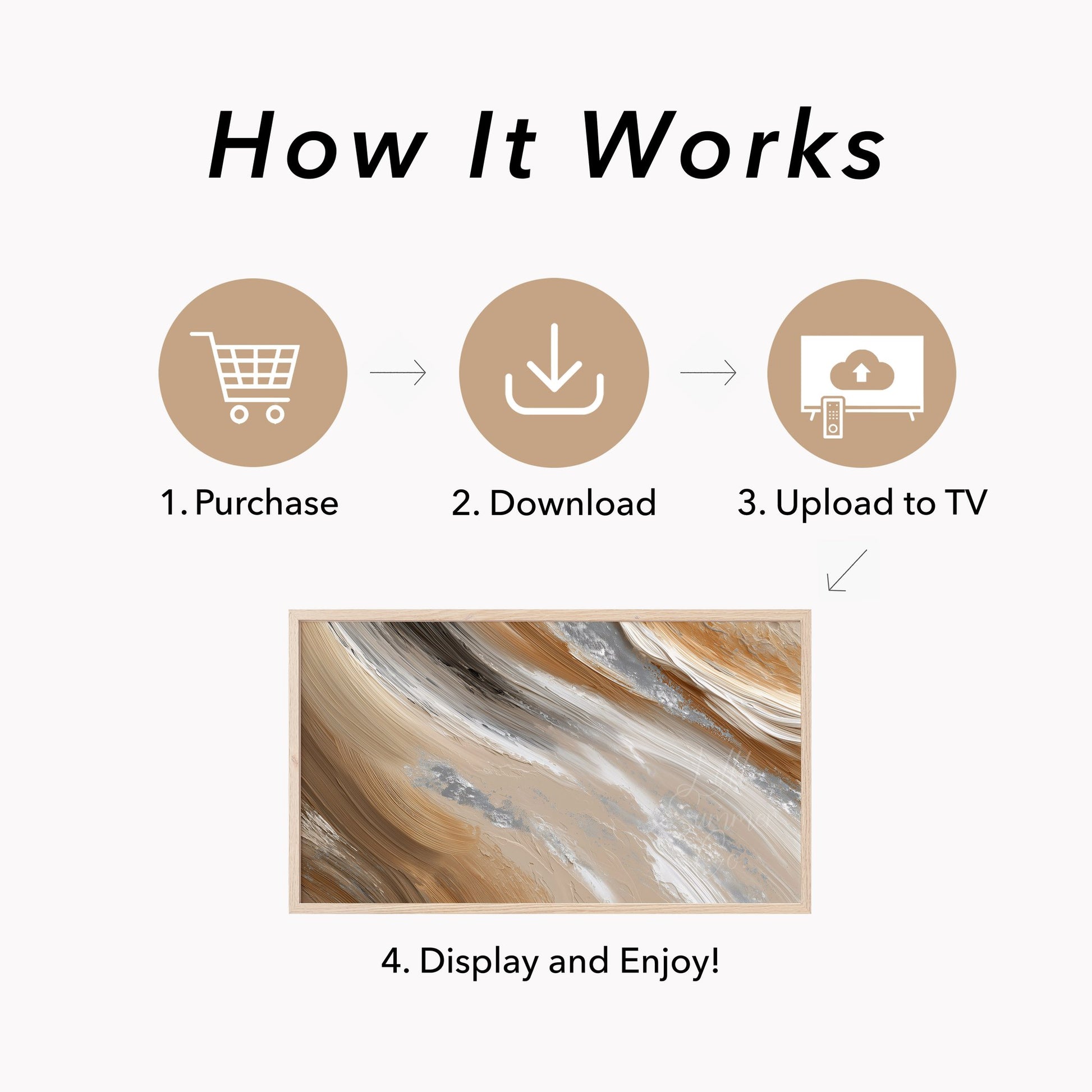 Sand Silver Sweep Frame TV Art displayed on a TV