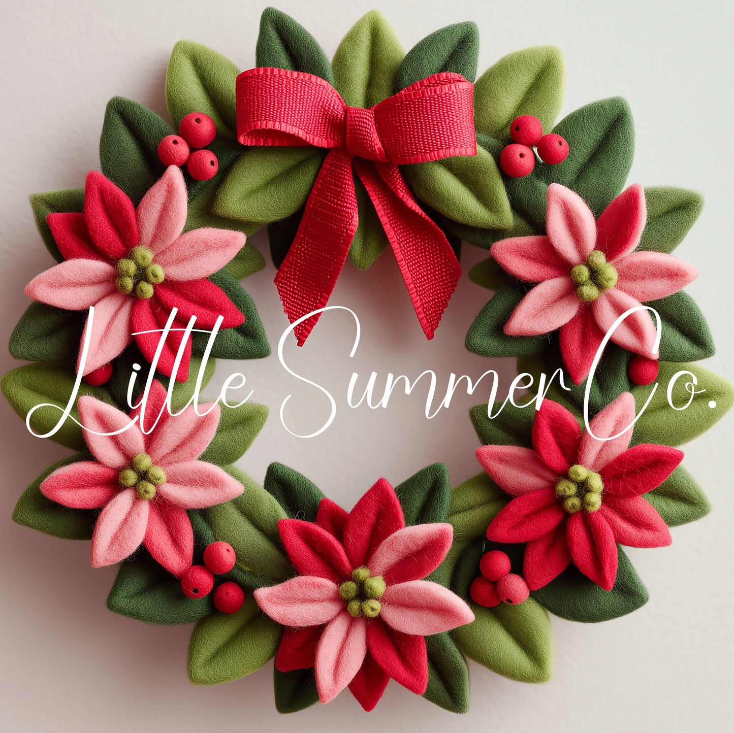 Poinsettia Wreath Frame TV Art displayed on a TV