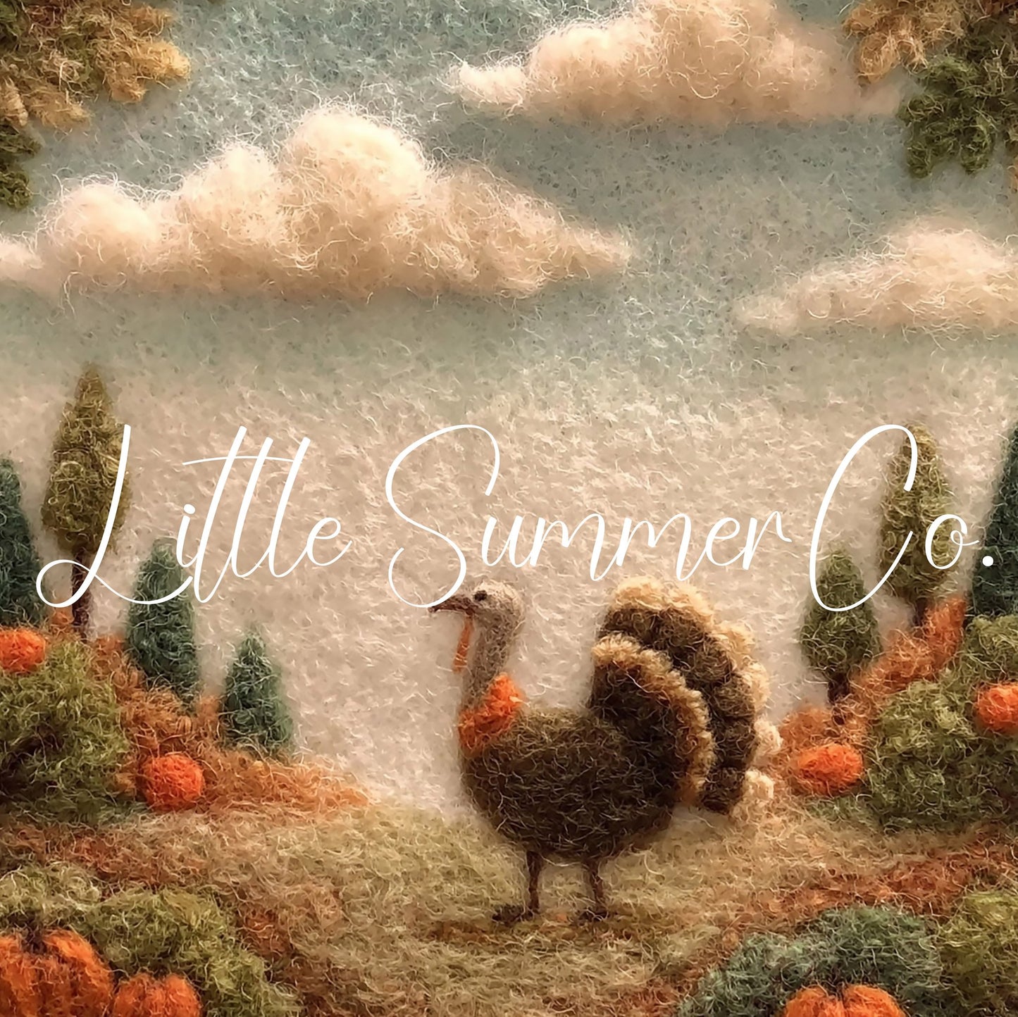 Turkey Pumpkin Patch Frame TV Art displayed on a TV