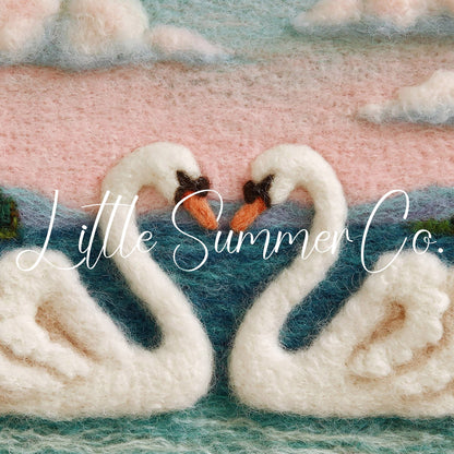 Swan Heart Sunset Frame TV Art displayed on a TV