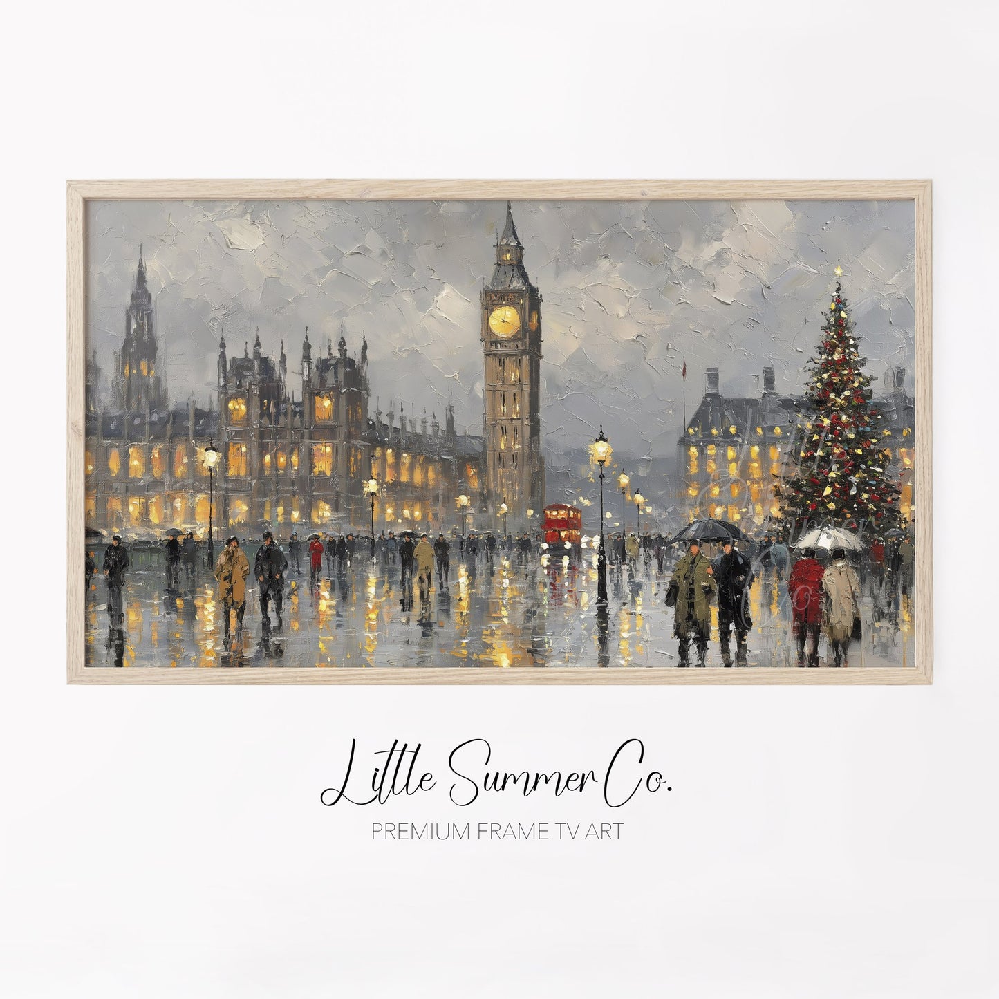 Big Ben Christmas Tree Frame TV Art displayed on a TV