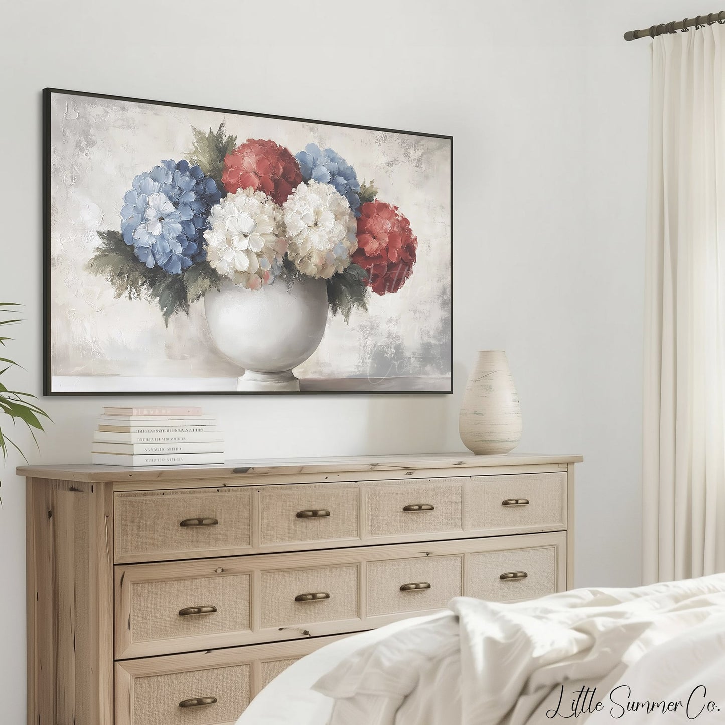 Hydrangea Bouquet Vase Frame TV Art displayed on a TV