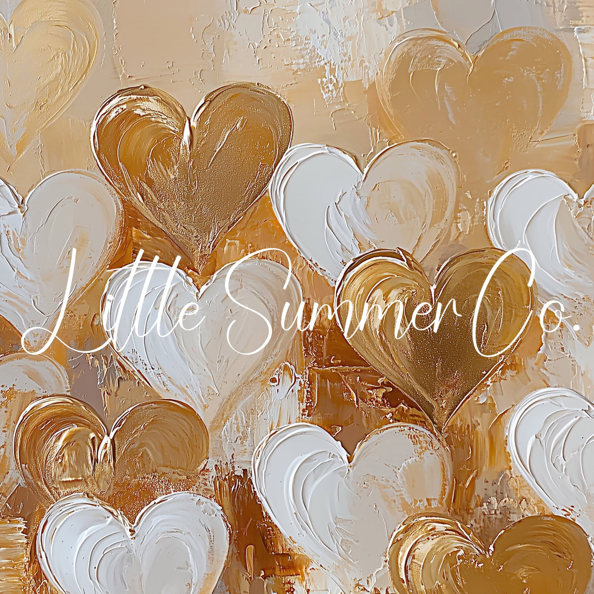 Layered Gold Hearts Frame TV Art displayed on a TV