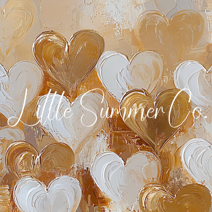 Layered Gold Hearts Frame TV Art displayed on a TV