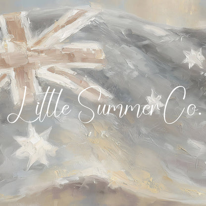 Australian Flag on Pole Frame TV Art displayed on a TV