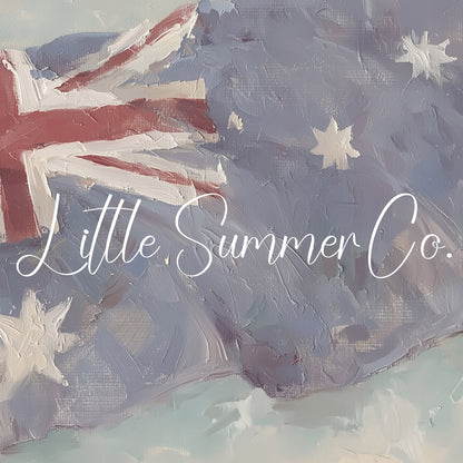 Waving Australian Flag Frame TV Art displayed on a TV