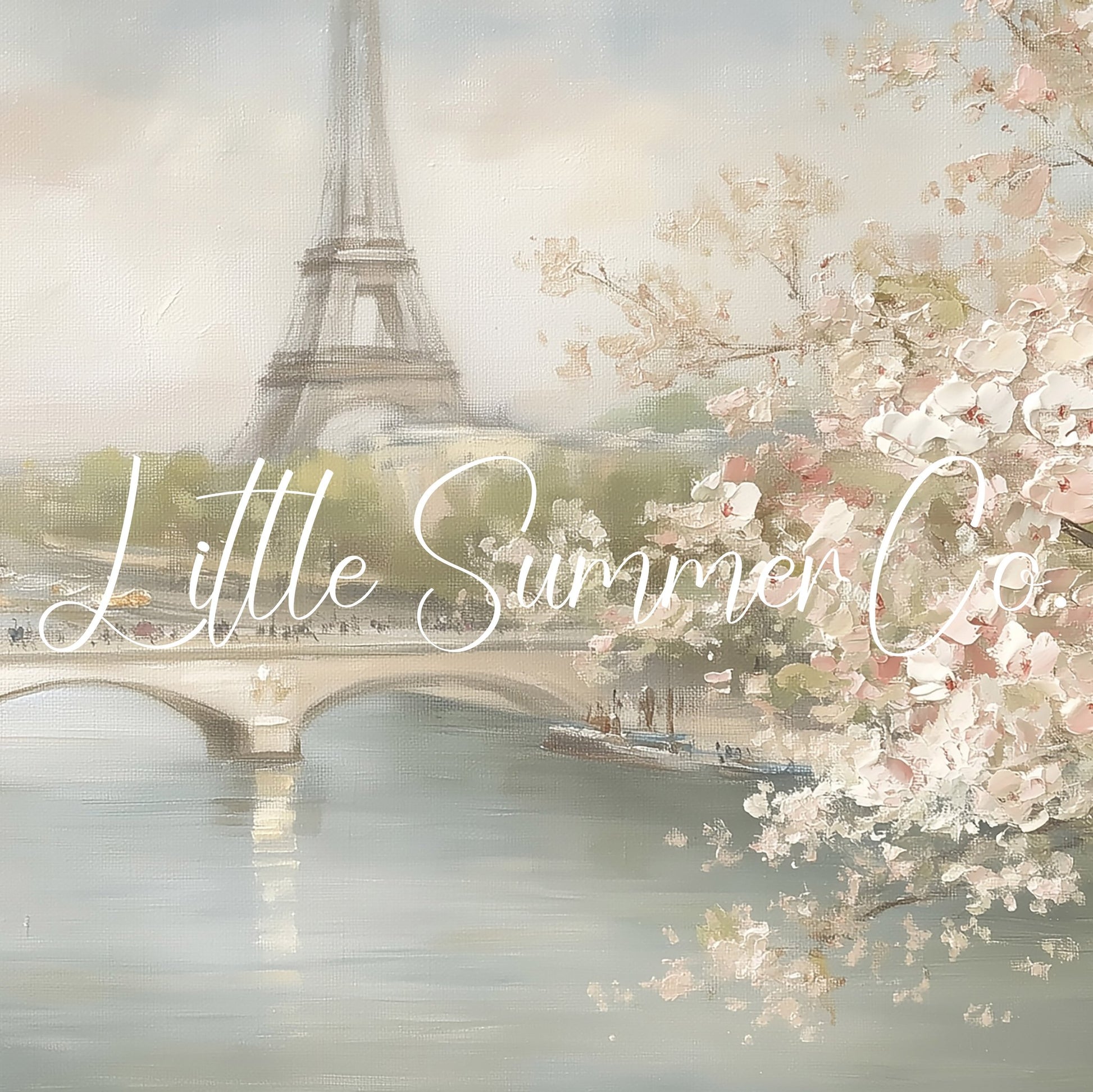 Paris Cherry Blossoms Frame TV Art displayed on a TV