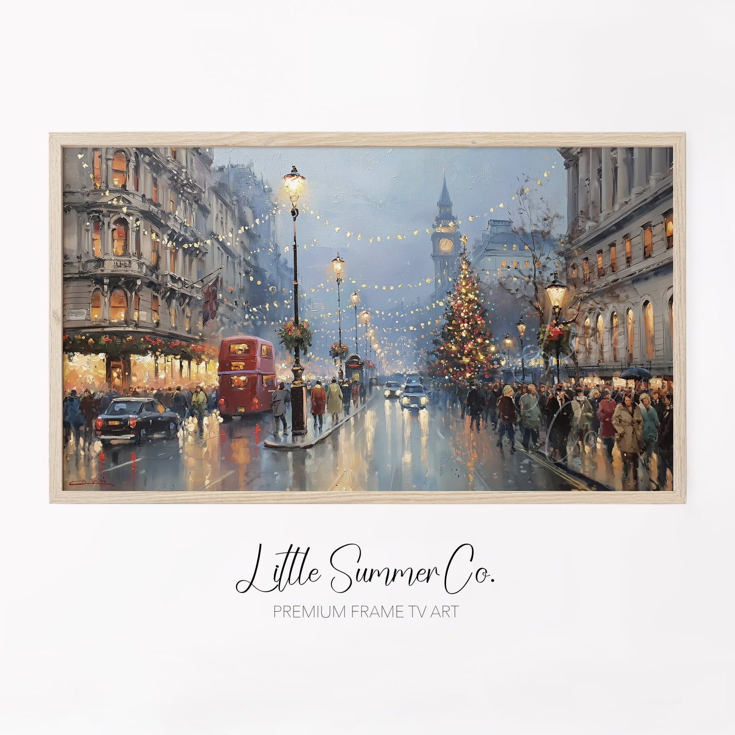 London Christmas Tree Frame TV Art displayed on a TV