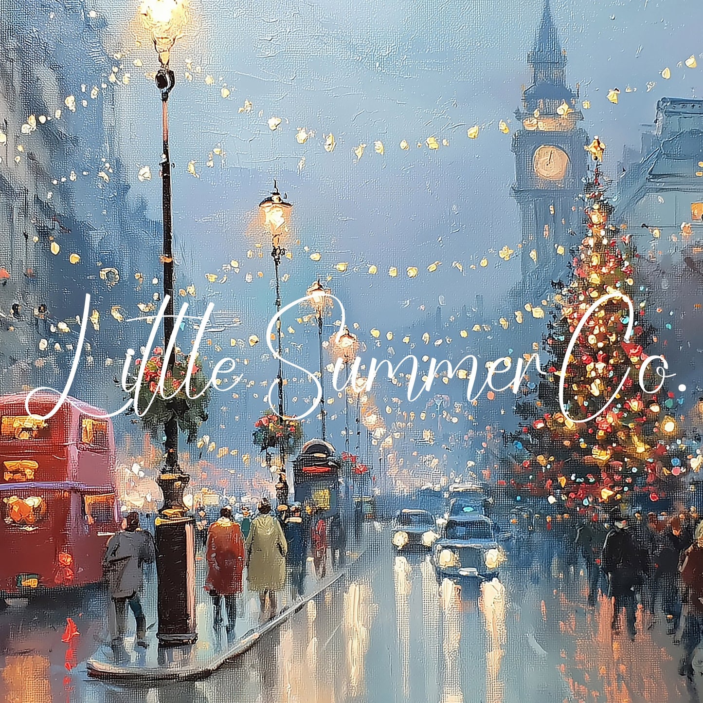 London Christmas Tree Frame TV Art displayed on a TV