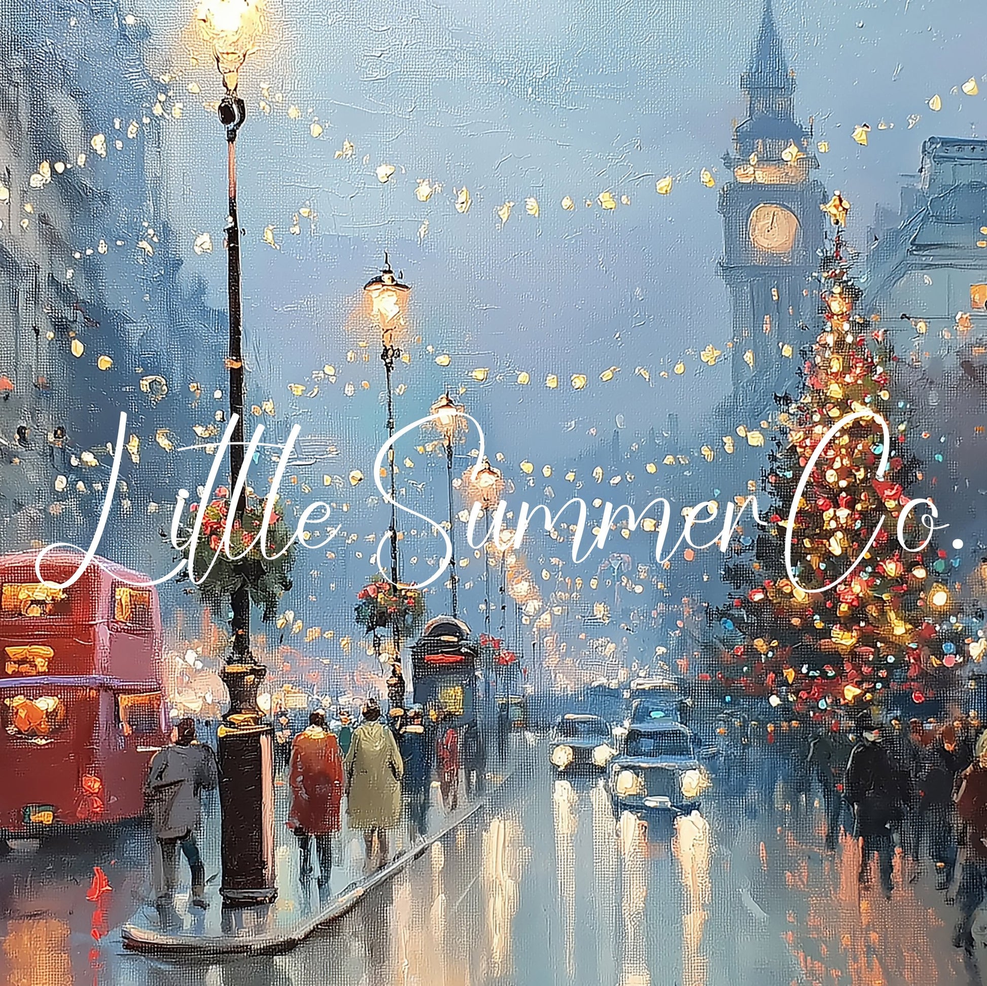 London Christmas Tree Frame TV Art displayed on a TV