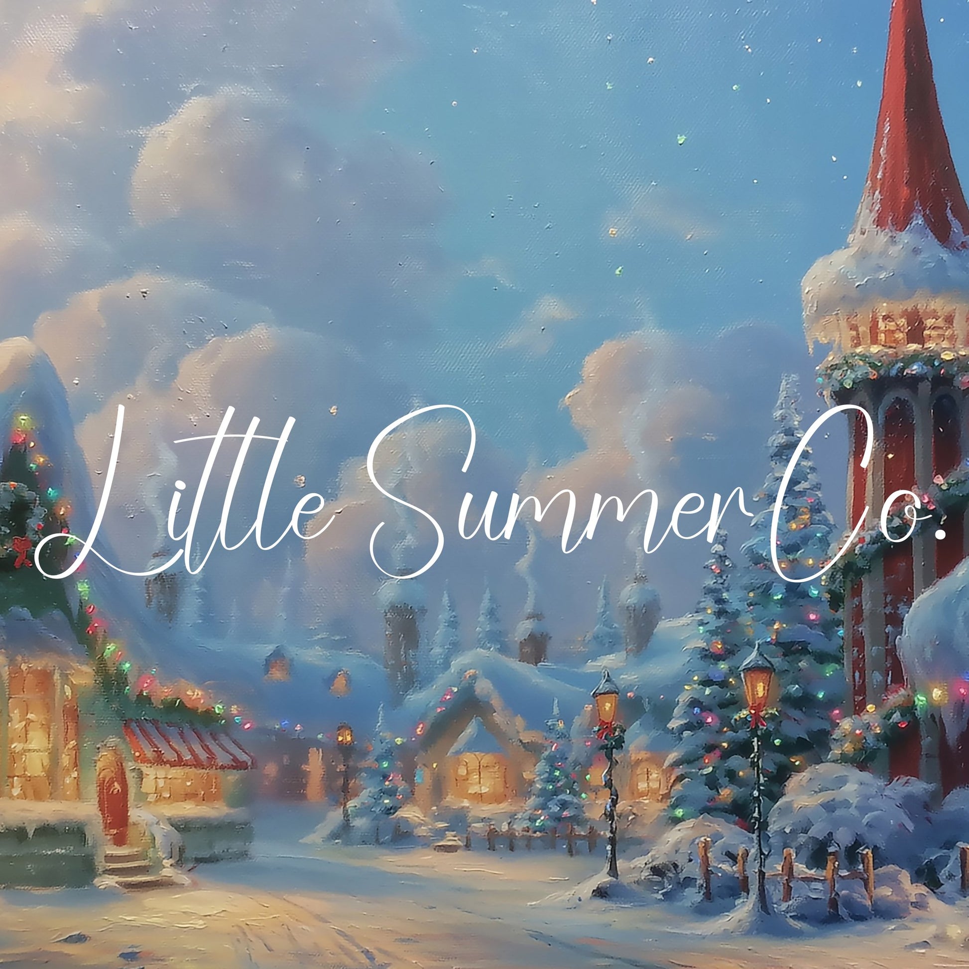 Snowy Christmas Village Frame TV Art displayed on a TV