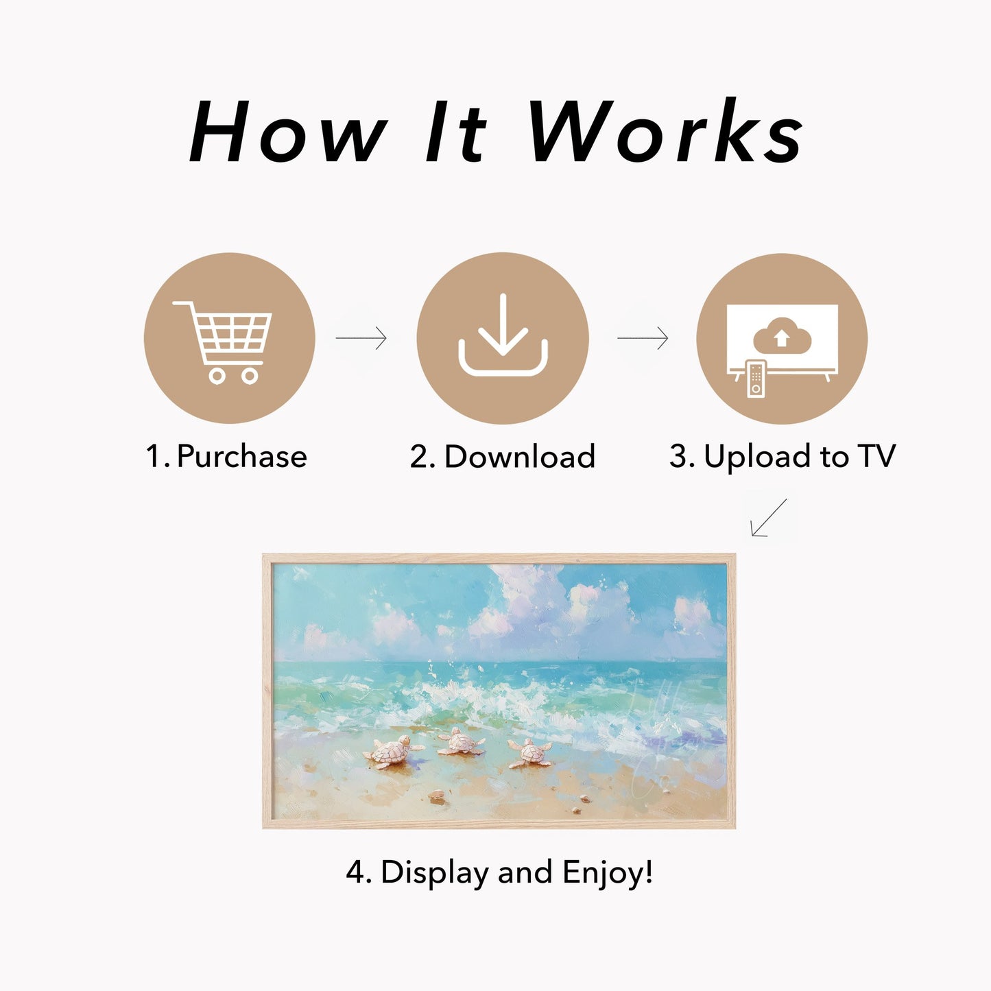Sea Turtles Frame TV Art displayed on a TV