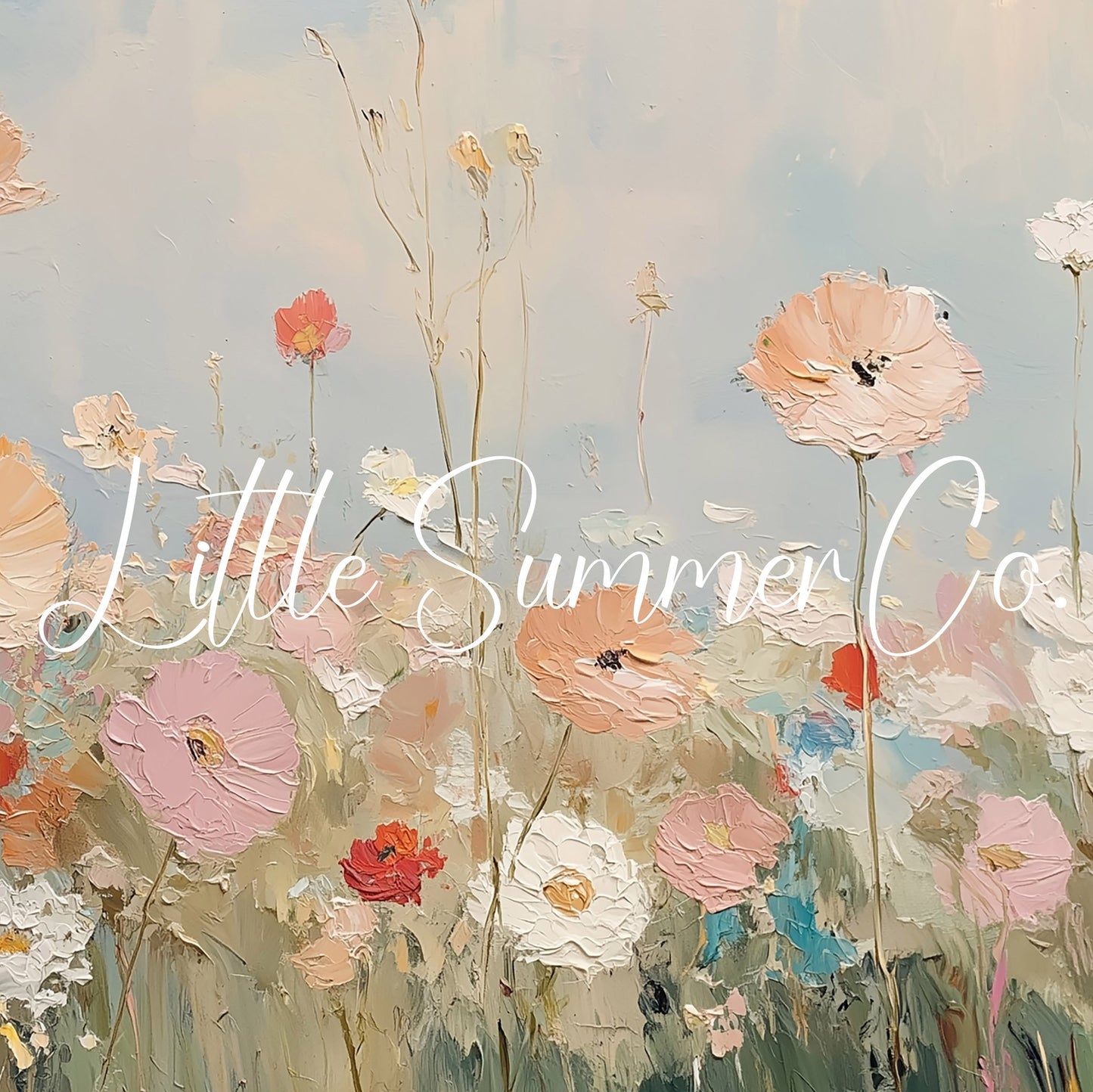 Pastel Wildflower Field Frame TV Art displayed on a TV