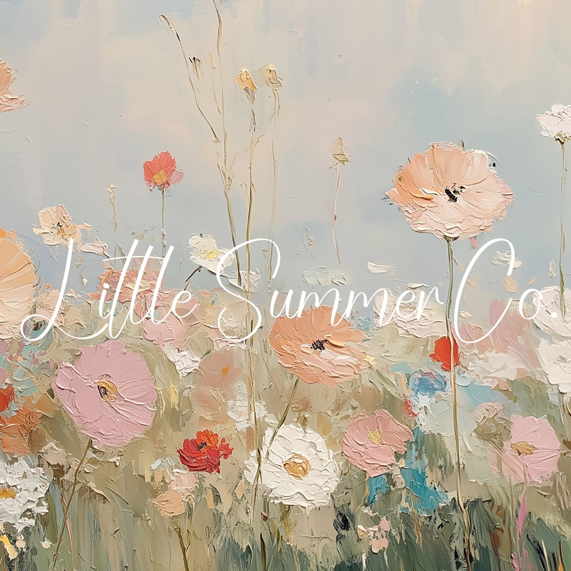 Pastel Wildflower Field Frame TV Art displayed on a TV