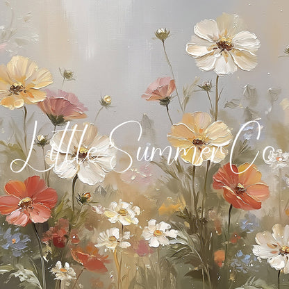 Soft Garden Flowers Frame TV Art displayed on a TV