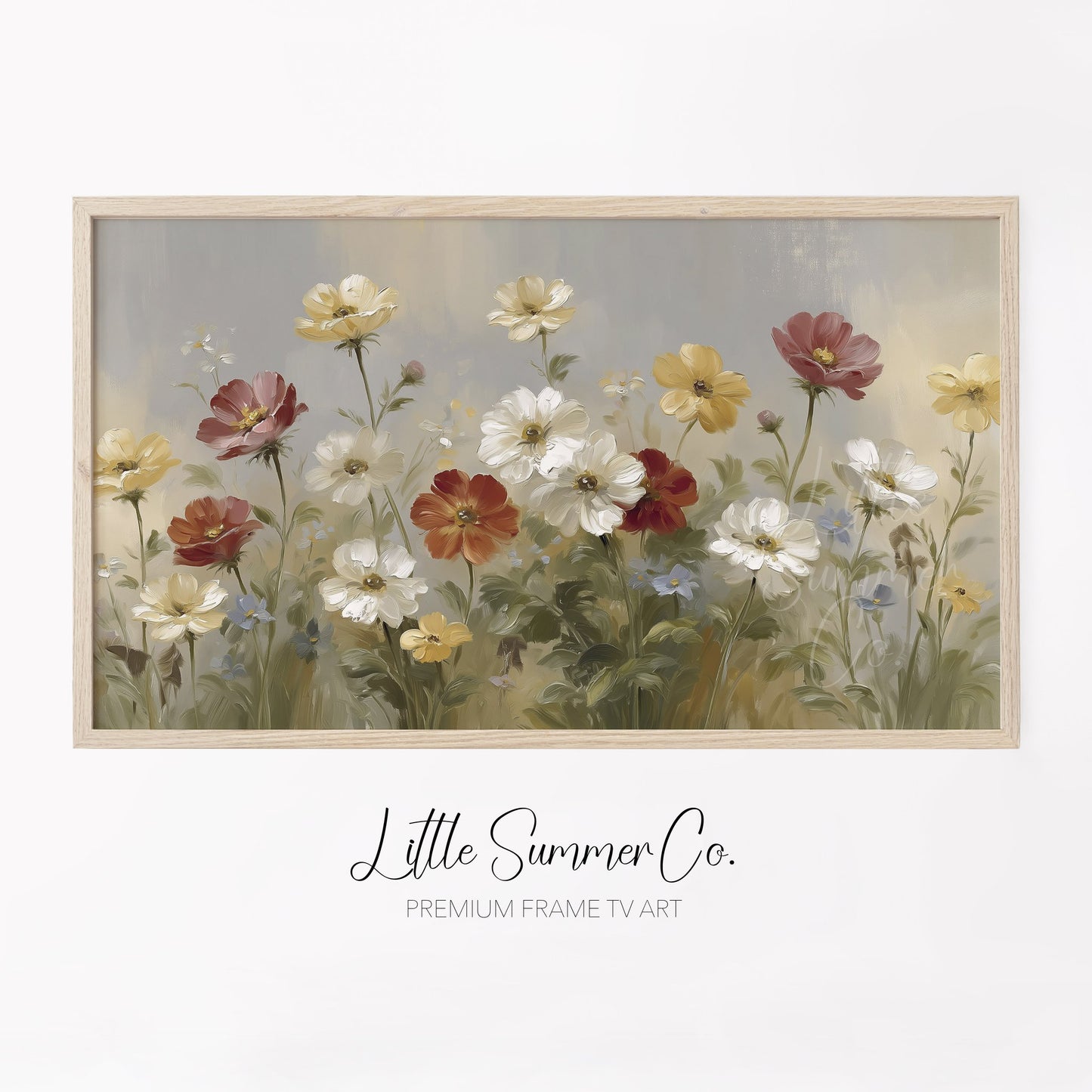 Wildflower Garden Frame TV Art displayed on a TV