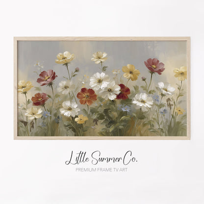 Wildflower Garden Frame TV Art displayed on a TV