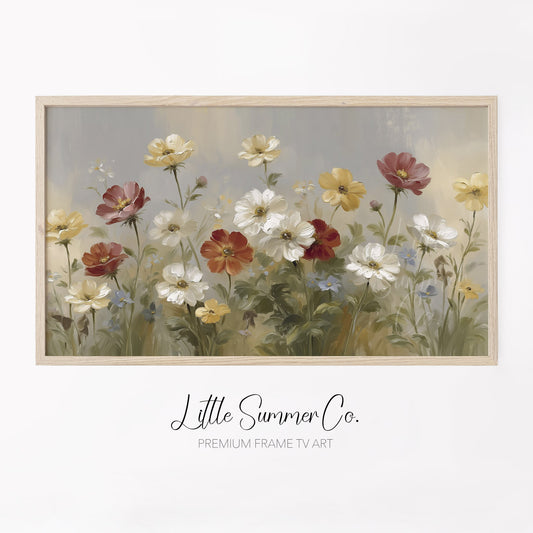 Wildflower Garden Frame TV Art displayed on a TV