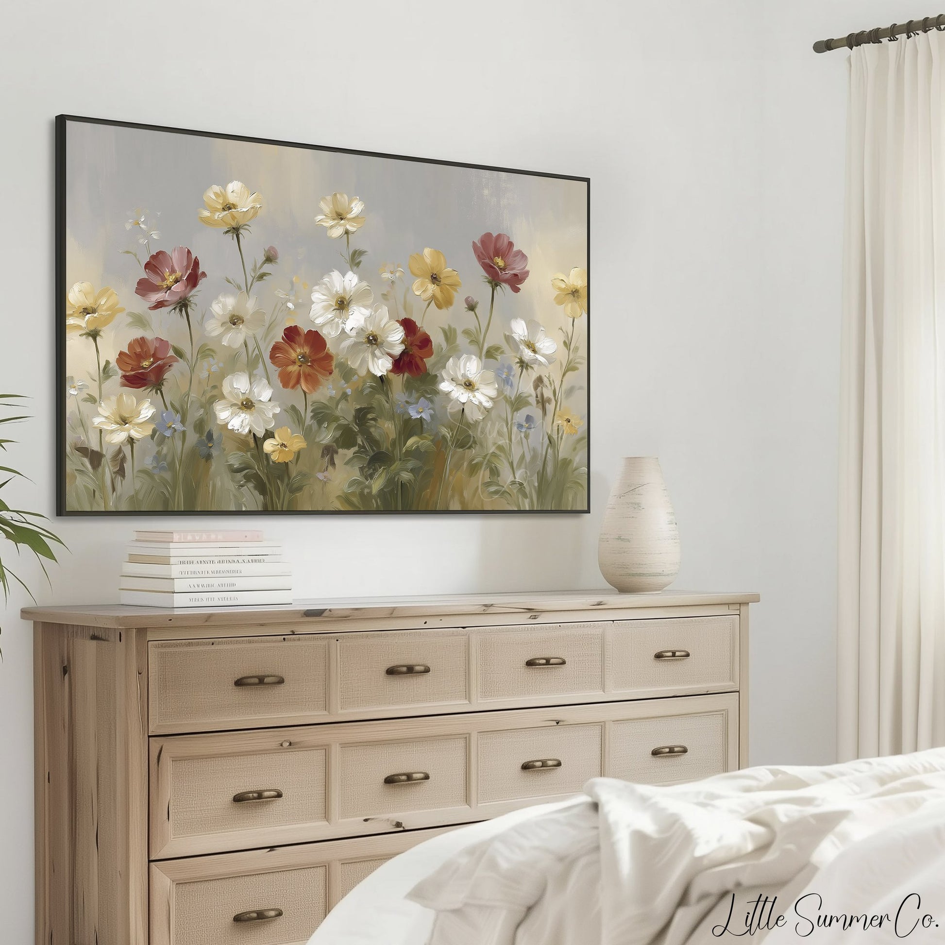 Wildflower Garden Frame TV Art displayed on a TV