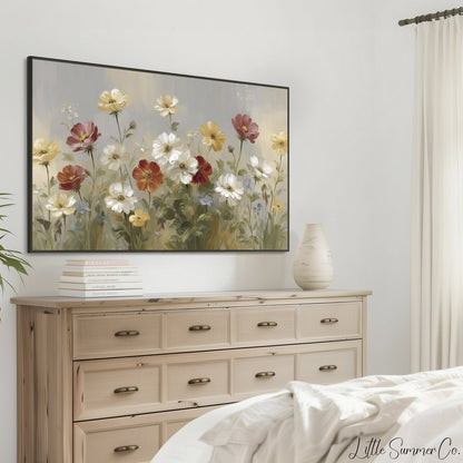 Wildflower Garden Frame TV Art displayed on a TV
