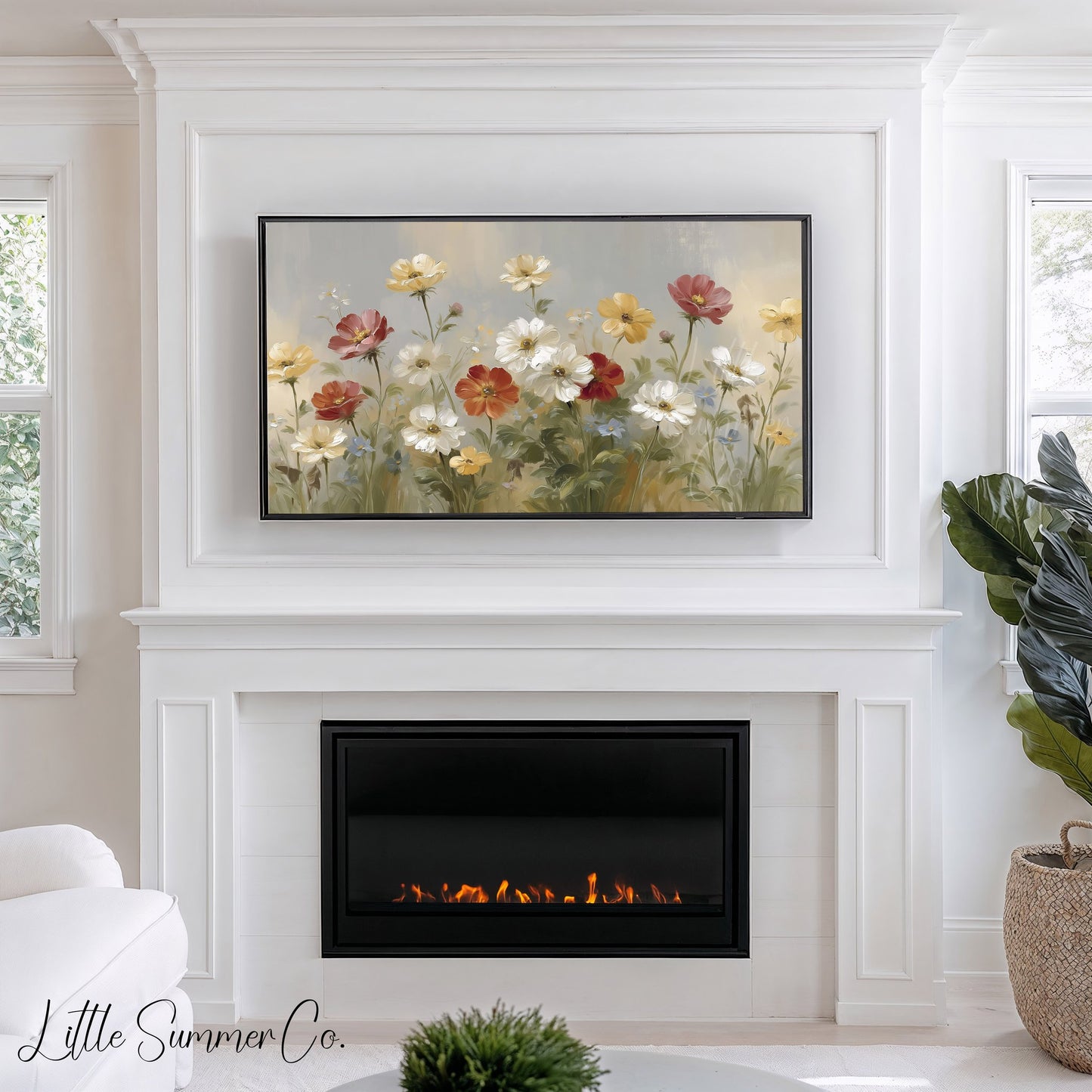 Wildflower Garden Frame TV Art displayed on a TV