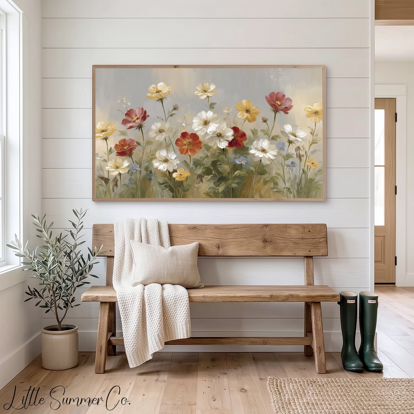 Wildflower Garden Frame TV Art displayed on a TV