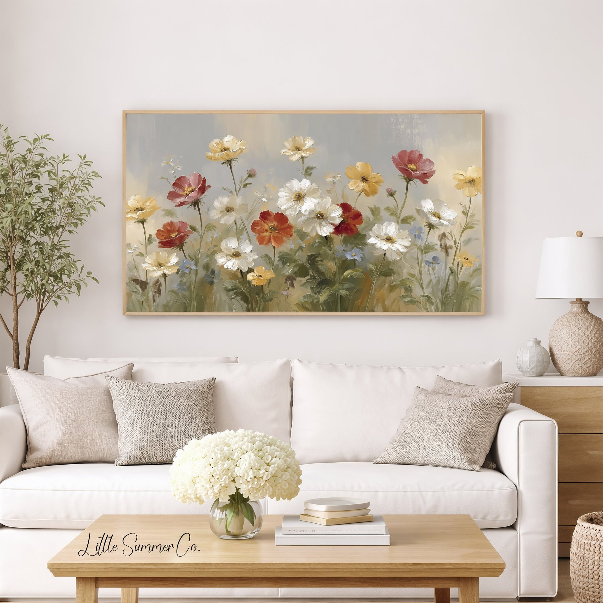 Wildflower Garden Frame TV Art displayed on a TV
