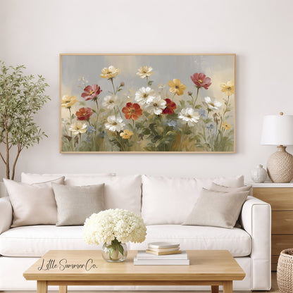 Wildflower Garden Frame TV Art displayed on a TV