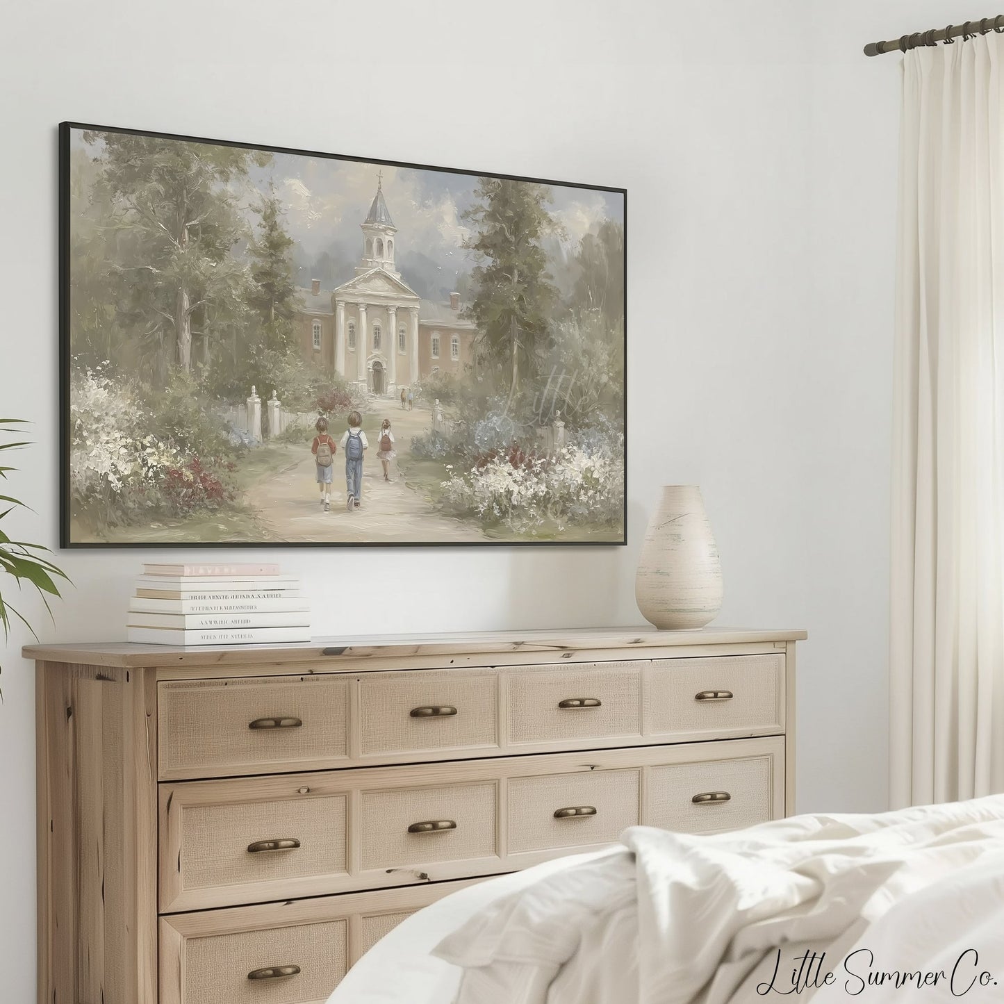 Children Walking to School Frame TV Art displayed on a TV