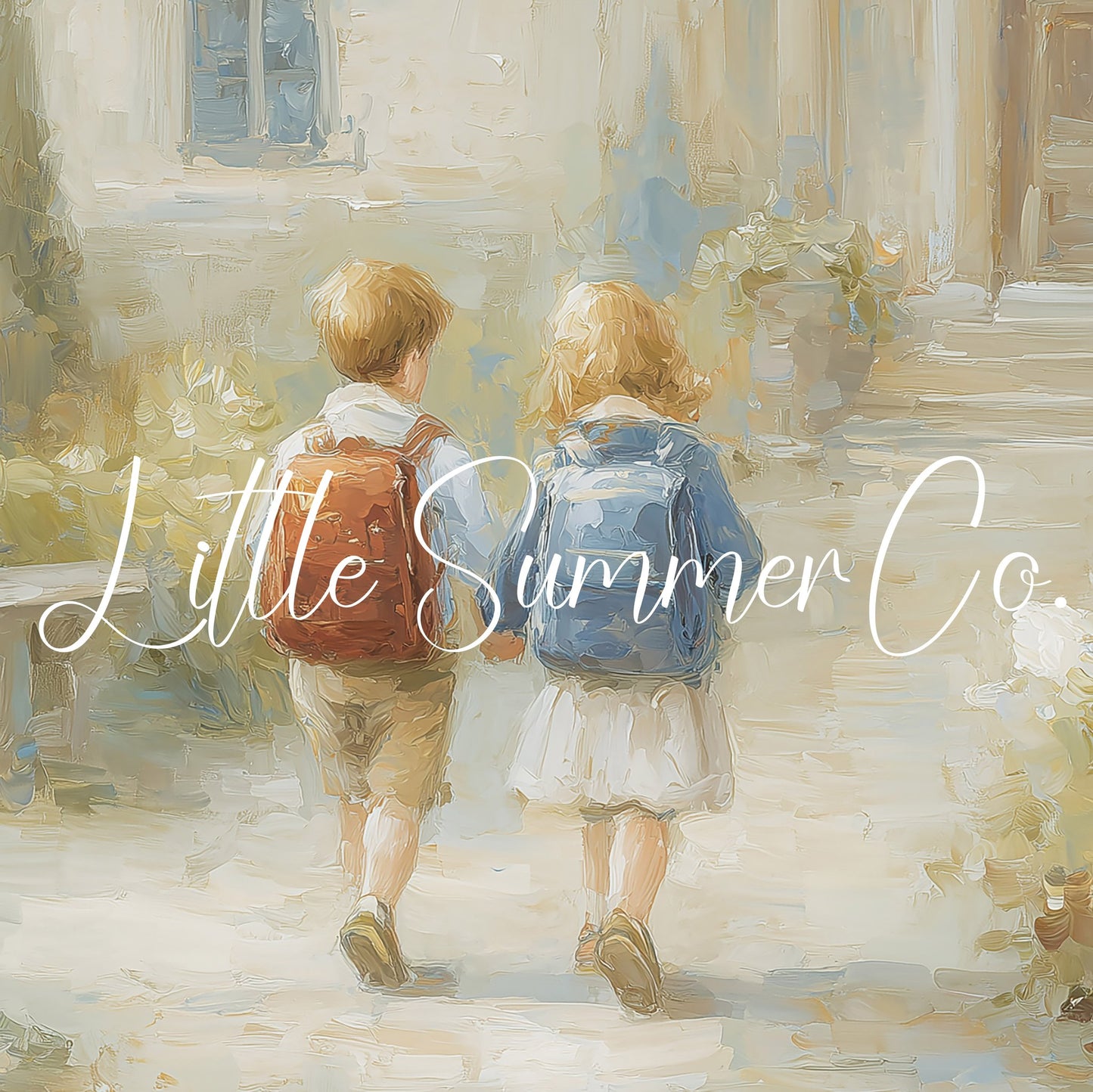 Children on Garden Path Frame TV Art displayed on a TV