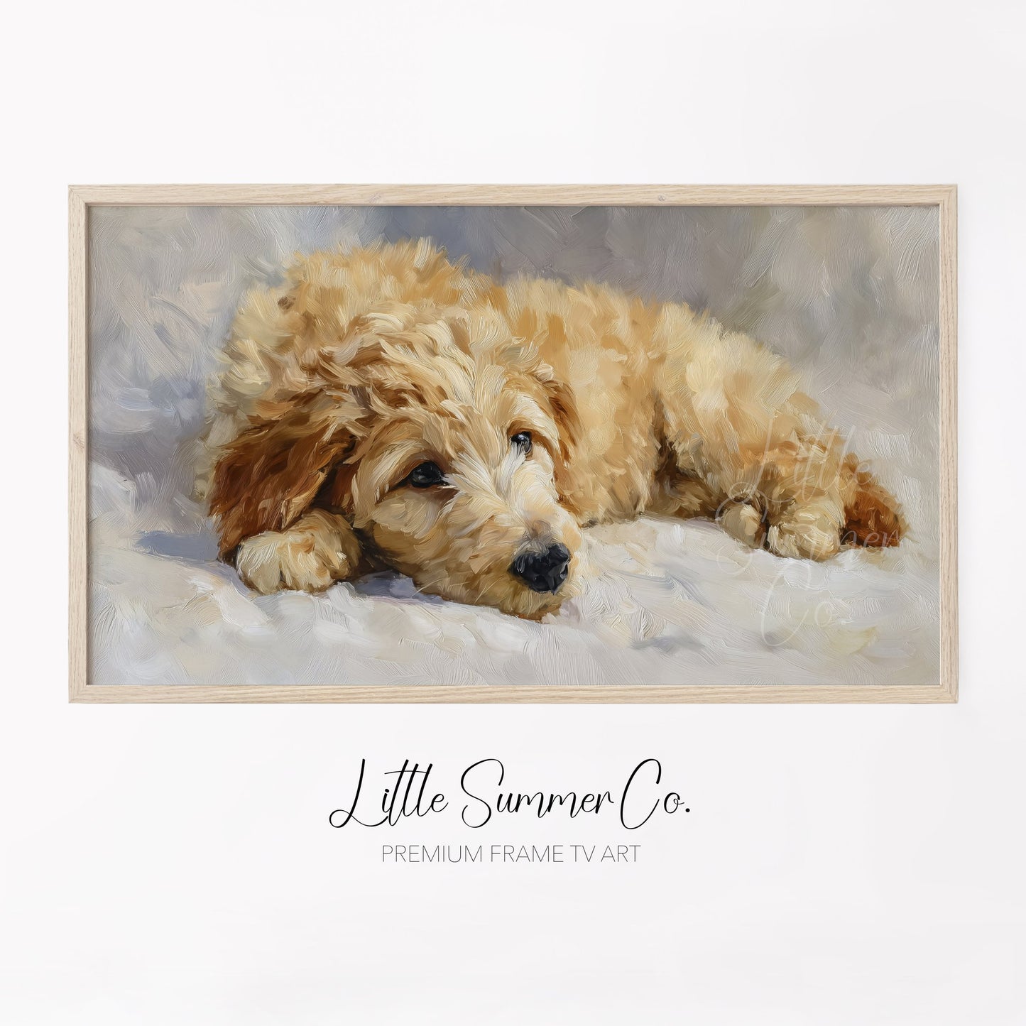 Resting Puppy Frame TV Art displayed on a TV