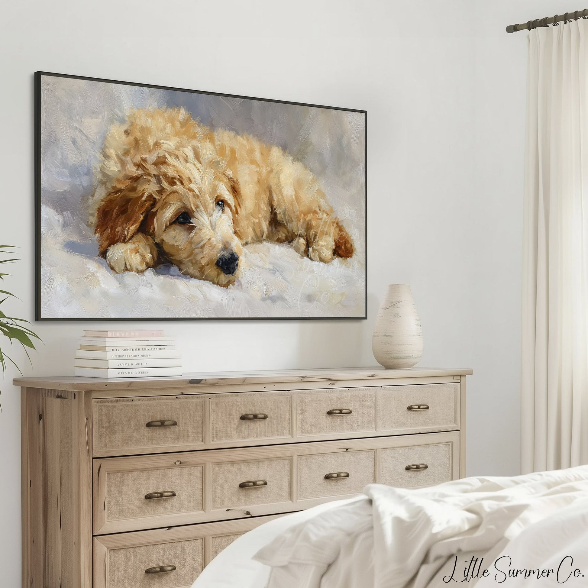 Resting Puppy Frame TV Art displayed on a TV
