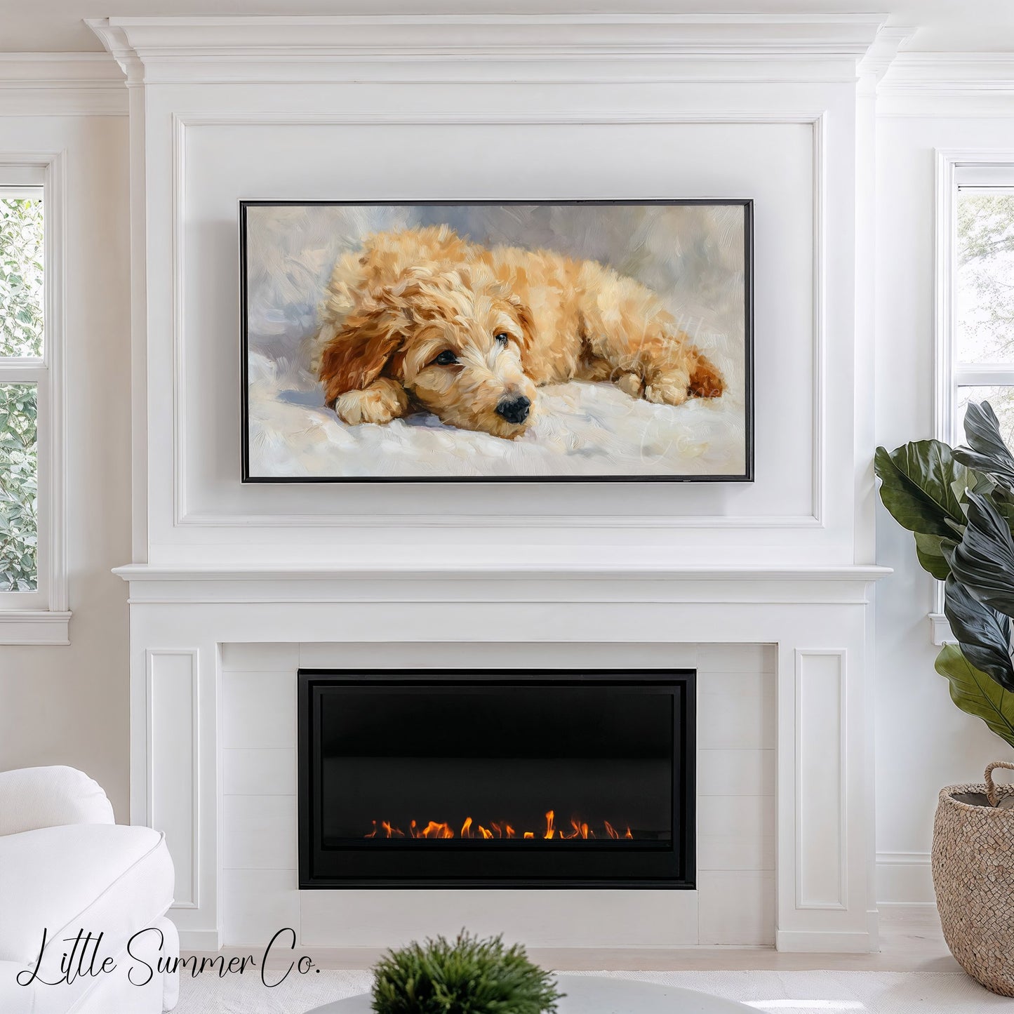 Resting Puppy Frame TV Art displayed on a TV