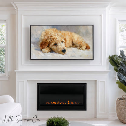 Resting Puppy Frame TV Art displayed on a TV