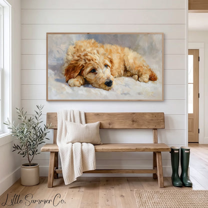 Resting Puppy Frame TV Art displayed on a TV
