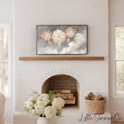 Fireworks Sky Frame TV Art displayed on a TV