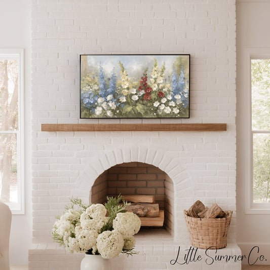 Garden Flowers Frame TV Art displayed on a TV
